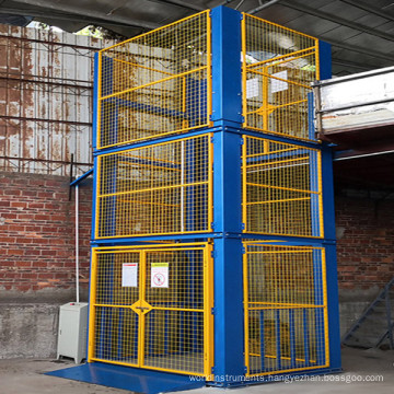 warehouse hydraulic goods lift electric freight elevator with steel mesh enclosures